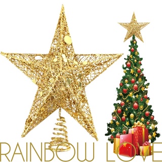 [1 pieza] [productos de decoración del hogar de navidad] [oro glitter árbol de navidad estrella de hierro] [colgantes decorativos de árbol de navidad] [adornos colgantes decorativos de navidad]