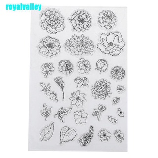 royalvalley flor transparente sello de silicona transparente para bricolaje scrap ing foto decoración louj