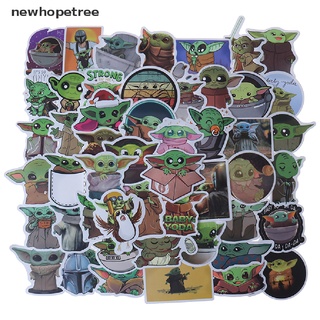 [newhopetree] 50 pegatinas de dibujos animados para bebé Yoda, monopatín, portátil, equipaje, guitarra, bicicleta