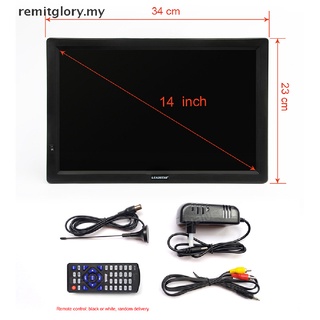 [remitglory] TV Portátil HD De 14 Pulgadas DVB-T2 ATSC Digital Analógica Mini De Coche Pequeño [MY]