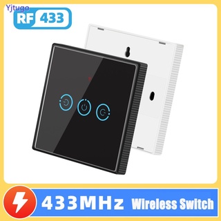 [Listo] 1/2/3 Pandilla Sin Cableado Radiofrecuencia 433 Interruptor Inalámbrico Smart Touch Panel De Control Remoto yjtugo