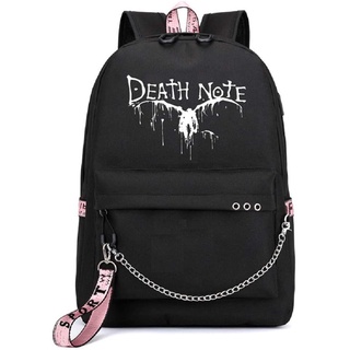 [KIRA] Anime Death Note Cosplay Bookbag Daypack Bolsa De Ordenador Portátil Mochila Escolar Con Puerto De Carga USB