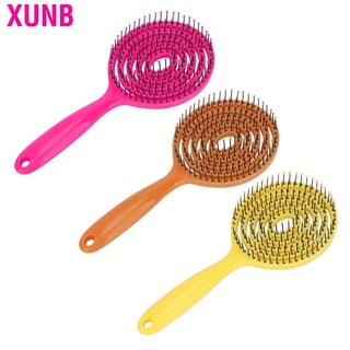 Xunb cepillo desenredante para cabello salón cabeza redonda enderezamiento peine desenredante para rizado