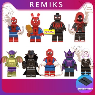 Compatible Lego Spiderman Marvel Minifigures Miles Morales Gwen Stacy Spider-man Noir Bloques De Construcción Juguetes WM6052