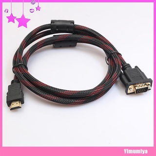 (Yimumiya) Full HD HDMI macho a conector VGA de 15 pines Cable convertidor con Cable USB de Audio para HDTV