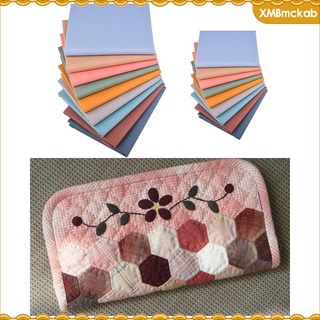9 piezas multicolores tela patchwork fat quarters algodón mixto cuadrados paquete de costura acolchado artesanía, 9 colores (25 x 25 cm)
