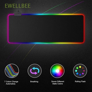 EWELLBEE-Alfombrilla De Ratón De Gran Tamaño , Luminosa , RGB , Colorida , USB , Extendida , LED , Teclado Brillante , Ratones , Juegos