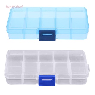 10 Compartimentos De Plástico Transparente Para Joyas , Caja Organizadora De Almacenamiento