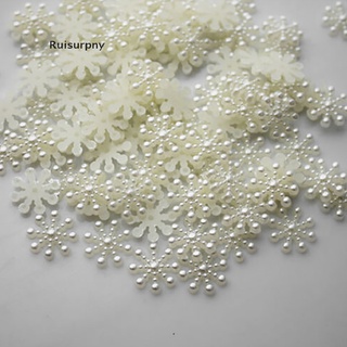 [ruisurpny] 100× copo de nieve flatback perla adornos de navidad artesanía diy herramientas venta caliente