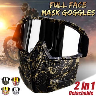 Motorcycle Shield Face Mask Goggles Detachable Ski For Harley Style Helmet Open ellieshang