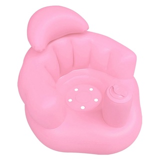 ✡Qj☼Silla inflable del bebé, hogar multiusos taburete de baño silla de ducha sofá inflable para niñas niños, rosa/azul (4)