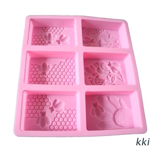 kki. 3D Bee Silicone Soap Molds, Rectangle Honeycomb Molds Beehive Cake Baking Mold for Homemade Craft