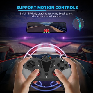 [lg] Controlador inalámbrico de 3 velocidades de vibración compatible con Bluetooth doble choque Gamepad para Nintendo Switch Pro (2)