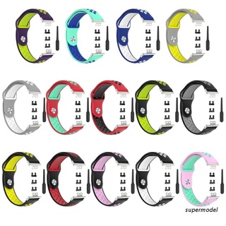 sup Correa De Silicona De Repuesto De Doble Color Para Reloj Huawei Watch Fit 1.64 " Vivid AMOLED Display