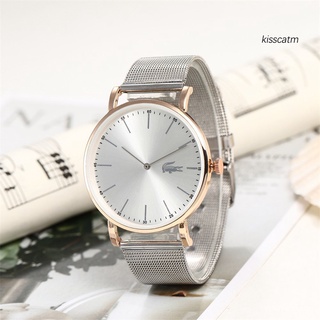 YL🔥Stock listo🔥KISS-GFX Lacoste reloj de pulsera minimalista de cuarzo con banda redonda analógica para hombres y mujeres