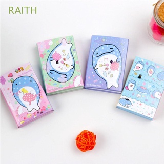 RAITH Portable Memo Pad Kawaii Whale Series Notepad Gift Cute Office Supplies Cartoon Folding Sticky Bookmark