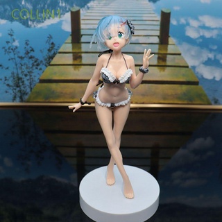 COLLIN1 PVC Rem Action Figurine For Kids Model Toy Doll Ornaments Anime Q Version Gifts Collectible Model Re:life In A Different World From Zero Rem Ram Figures Rem Swimsuit Figure