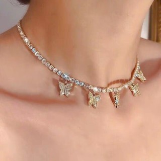 Colgante / collar de mariposa de diamantes de imitación europeos y americanos mujeres