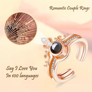 anillo de proyección de boda con circonita corona ajustable con pedrería multicolor (5)