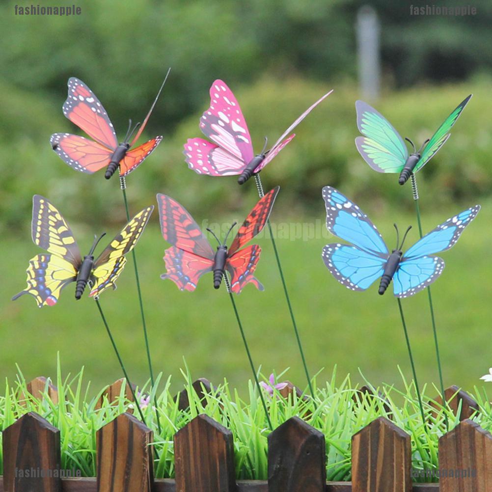 FAMY 15 piezas de mariposa artificial decoraciones de jardín simulación estacas yard p Fashionapple