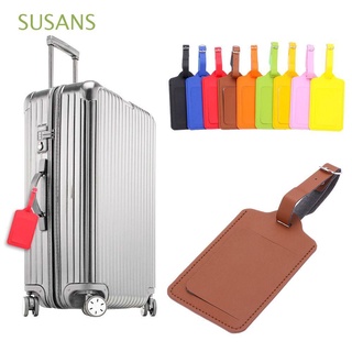SUSANS Portable Luggage Tag Travel Supplies ID Address Tags Suitcase Label Bag Accessories Leather Personality Handbag Pendant Baggage Claim/Multicolor