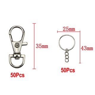 【gabriel1】100Pcs Lobster Claw Clasp Hook Keychain Key ring DIY Making Je (6)