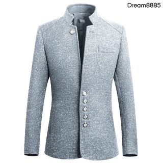 [dm mjkt] abrigo cuello de pie ultra suave poliéster negocios blazer abrigo para negocios (5)
