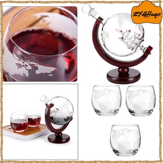 Whiskey Decanter Globe Set Glasses Bar Liquor Bourbon Decanter for Men Gift (2)