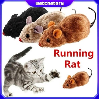 WATCHATORY Cute Fake Mouse Mechanical Motion Rat Cat Play Toys Clockwork Plush Mouse Kitten Puppy Spring Power Simulation Mice Pet Supplies Funny Squeak Noise