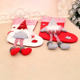 2 medias de navidad, medias de navidad decoraciones, santa claus regalo bolsa de caramelo para navidad fiesta fiesta decoración del hogar (8)
