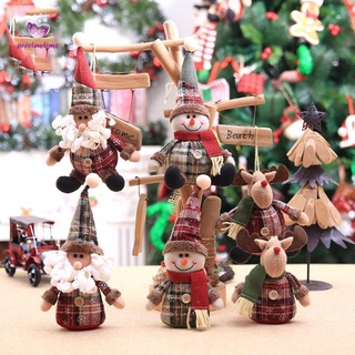 De adorno De navidad De santa claus muñeco De nieve De peluche decoración De árbol De navidad (2)