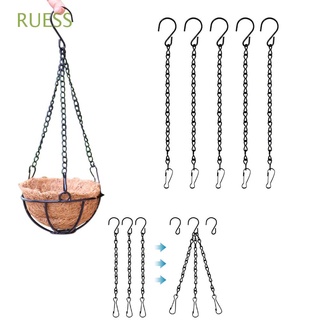 RUESS Iron Hanging Chain Flower Pot Garden Tool Planter Hanger Lantern Ornament Holder Home Bird Feeder Basket/Multicolor
