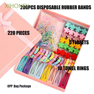 Xihoney 220 pzas/juego Bb con bolsa De Opp dulce color niñas elásticas para cabello De cuerda para cabello/liga De cabello