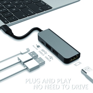 【machinetoolsif】4 In 1 Usb C Hub Type C Ad Ter Dock 4K HDMI-compatible Pd Charge For Macbook
