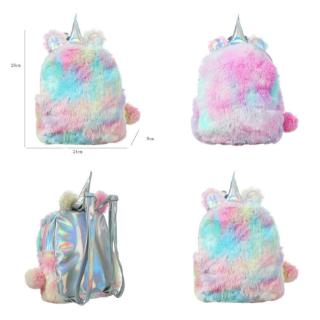 KPOP bolsa de viaje de moda colorida PV terciopelo unicornio bolsa Smiggle Beg (1)