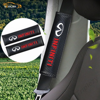 2 piezas de cubierta de cinturón de seguridad de coche de fibra de carbono Universal conductor Protector de hombro para INFINITI DIY Auto decoración accesorios