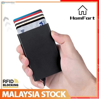 Rfid bloqueo antirrobo ID titular de la tarjeta de crédito Porte Carte delgado aluminio carteras de Metal caso de bolsillo caja de tarjeta bancaria