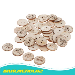 Bralmencla2 50 pzs botones De madera redondos grandes árbol Para manualidades/diy/Costura con 2 agujeros/botón Artesanal