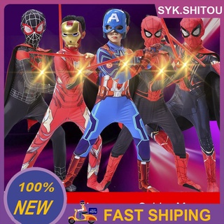 Shitou conjunto completo vengadores Cosplay completo nuevo diseño Iron Spiderman disfraz medias traje para niños superhéroe Iron Spiderman [syk]