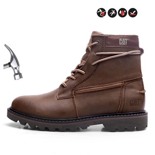 botas de seguridad del dedo del pie de acero botas de trabajo de los hombres botas de cuero tamaño 38-46 (kasut keselamatan)