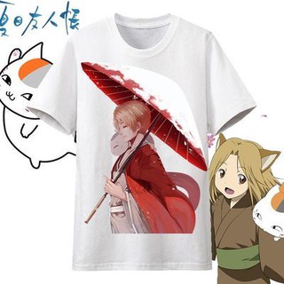 Natsume amigos cuenta gato profesor T-shirt verano de los hombres de manga corta femenina Anime periférico ropa marea marca conjunta