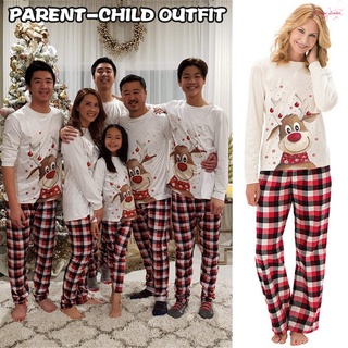 niños hombres mujeres ropa de dormir de la familia de coincidencia de navidad alce pijamas conjuntos de navidad pijamas conjunto