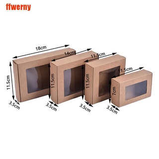 [ffwerny] 5 piezas de papel kraft diy caja de regalo de pvc ventana caramelo jabón embalaje ventana pantalla (8)