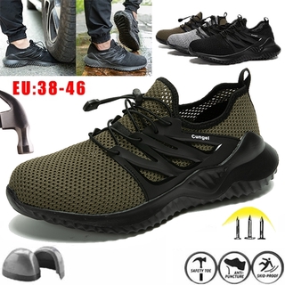 Transpirable zapatos de seguridad Anti-aplastamiento Anti-piercing ligero zapatos de trabajo botas de seguridad de acero cabeza zapatillas de deporte