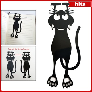 [Hita] lindo gato de dibujos animados Animal lectura marcadores divertido libro marca estudiante marcador
