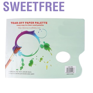Sweetfree paleta desechable de papel A4 35 hojas tamaño compacto desgarro apagado para el artista suministros pintura