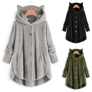 Chamarra/chaqueta con capucha De lana para mujer/sudadera con capucha/talla grande/holgada ~Bgk