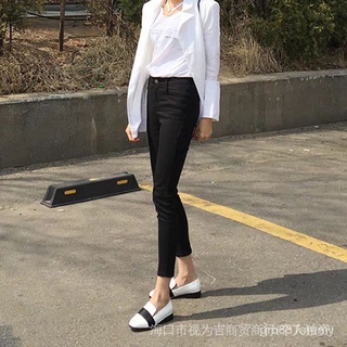 Primavera Otoño Negro Jeans Mujeres Nuevo Estilo Coreano Versión Más Delgado Aspecto De Cintura Alta Elástico Flaco Ank (6)