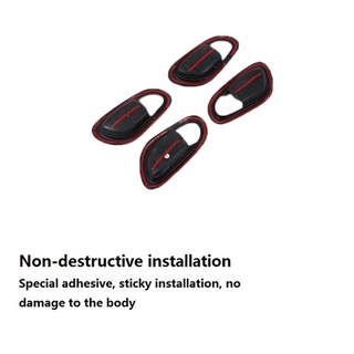 para nissan navara np300 2016-2021 de fibra de carbono interior del coche de la manija de la puerta del tazón protector de la cubierta del marco de la etiqueta engomada accesorios (5)