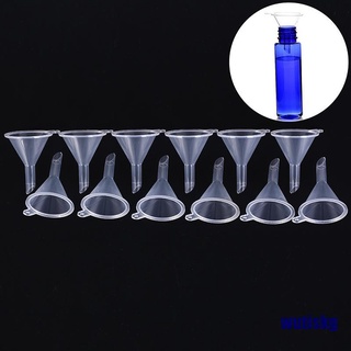 12pcs clear plastic funnels for empty bottle filling perfumes essential oils